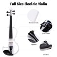 thumbnail image 2 of Yescom 4/4 Electric Violin Full Size Wood Silent Fiddle Musical Instrument Fittings Headphone White, 2 of 11