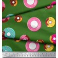 thumbnail image 3 of Soimoi Tissu Satin Modal Vert Imprimé Donuts par Yard 42 Pouces de Large, 3 of 5