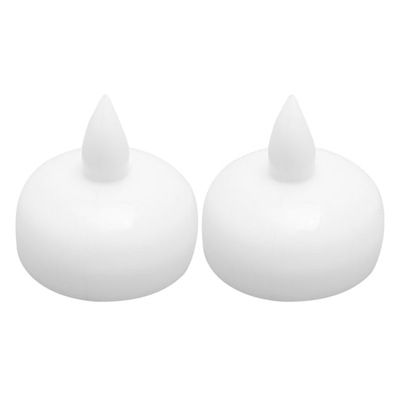 Miangastore 2pcs Waterproof Floating Candles LED Lights Candle Lamp for Wedding Party Decoration (White)