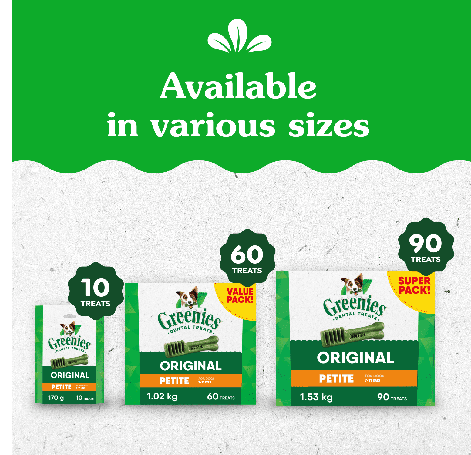Gâteries dentaires naturelles pour chiens adultes Greenies Original PETIT format