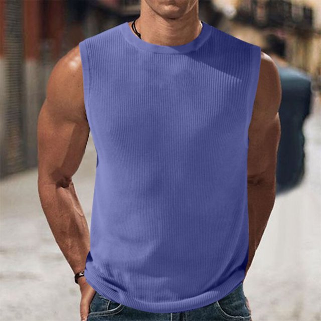 DPTALR Men Casual Solid Pullover Round Neck Sports Tank Tops Blouse