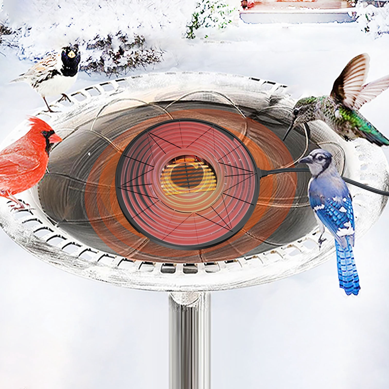 Fridja Clearance Under 5$ Winter Bird Bath Ice Melter Stock Tank Heater Submersible Water Heater for Livestock Automatic Thermostat Controlle Non-Conductive Deicer