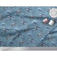 thumbnail image 2 of Soimoi Velvet Fabric Stripes & Whale Fish Ocean Printed Fabric 1 Yard 58 Inch Wide, 2 of 5