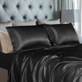 thumbnail image 3 of Unique Bargains Satin Sheet Set 4 Pcs Polyester Silky and Soft Sheets, 3 of 8