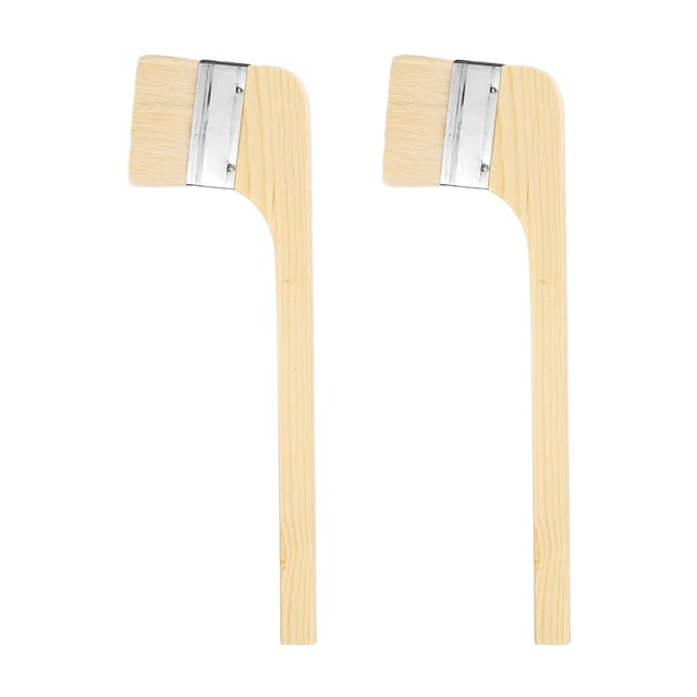 Uxcell Pinceau 2 Pcs 1 Pouce Laine Douce Variété Pinceaux Inclinés Radiateur Pinceau Blanc