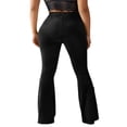 thumbnail image 4 of Women‘s Bootcut Yoga Pants Tummy Control Workout Bootleg Velvet Lounge Active Trouser Sweatpants, 4 of 5
