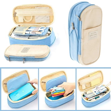RKSTN Pencil Case Large Capacity Large Capacity Zipper Pencil Case Pen Pouch Bag Office Student Canvas Stationery Pencil Pouch for School