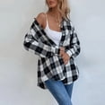 thumbnail image 1 of Qertyioot Mode Hiver Femmes Veste Décontractée Imprimée Manches Longues Hauts Manteau à Carreaux, 1 of 9