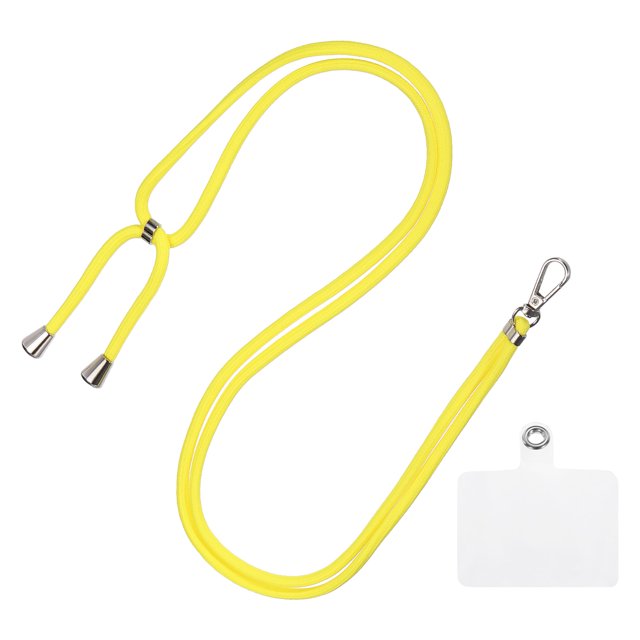 Unique Bargains Adjustable Neck Phone Lanyard with Transparent Patch, Bright Yellow, 1 Count