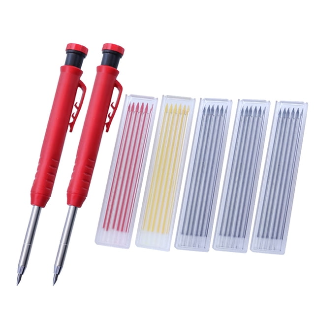 Becaristey 12 Pieces Carpenter Mark Pencil Refill Sketching Mechanical Pencils Refill Type 8
