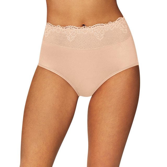 Bali Womens Passion for Comfort Brief, 6, Sandshell Lace