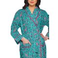 thumbnail image 4 of Moomaya Printed Robe For Girls Cotton Bathrobes For Women Wrap Dressing Gown, 4 of 6
