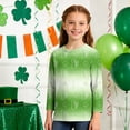 thumbnail image 3 of Tauxra Chandail de la Saint-Patrick pour Adultes, Chandail à Col Rond Imprimé à Manches 3/4, T-Shirt Décontracté à Manches Longues avec Graphique de Trèfle pour Activités Festives, 3 of 6
