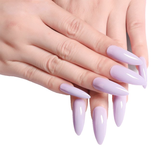 1 Set False Nails Wear-resistant Fashionable Classic Trend Different Colors Exquisite Appearance Distinctive Fake Accessories SM17-2247 Lavender