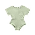 thumbnail image 4 of Infants Girls Romper Top Short Sleeve Stripes Elastic High Waist Crotch Buttons Clothes, 4 of 5