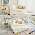 thumbnail image 2 of YINIX 62.9"  Sofa Couch with Two Pillows,  Comfy Modular Convertable Sofa Bed for Living Room and Small Spaces, Beige, 2 of 9
