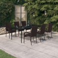 thumbnail image 1 of vidaXL 7 Piece Garden Dining Set Brown and Black, 1 of 5