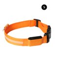 thumbnail image 2 of USB Rechargeable Luminous Pet Collar Neck Glowing Glowing LED Light Collar LED Light Flashing Collar with Webbing, Orange, S, 2 of 8
