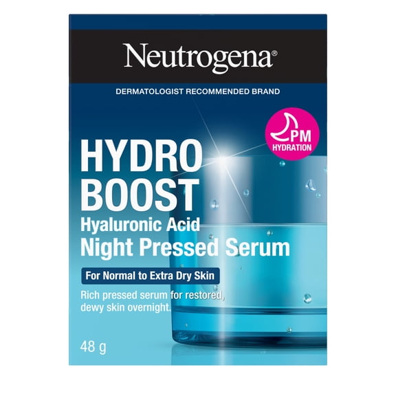 Neutrogena Hydro Boost Sérum pressé Nuit pour le visage avec acide hyaluronique purifié et antioxydants, pour une peau hydratée