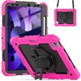 thumbnail image 2 of XYX For iPad Air 5th/4th Generation 10.9 inch 2022/2020 Case, 360 Rotating Shockproof Cover with Stand, Screen Protector, Shoulder Strap, Rose, 2 of 7