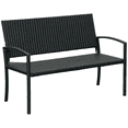 thumbnail image 1 of Outsunny Rattan Wicker Loveseat Garden Furniture with Armrests Black, 1 of 10