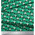thumbnail image 2 of Soimoi Green Georgette Viscose Fabric Circle & Triangle Geometric Print Fabric by the Yard 42 Inch Wide, 2 of 3