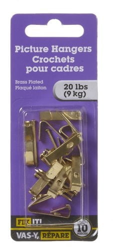 Crochets pour cadre plaqués laiton 10 pièces