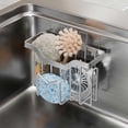 thumbnail image 1 of Fwttom Sponge for Kitchen Sink Movable Kitchen Sink Caddy with Shape Hook Stainless Steel Hanging Sponge Caddy for Sponge Brush Sink Stopper Organizer, 1 of 6