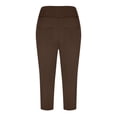 thumbnail image 2 of Womens Knee Length Leggings High Waisted Yoga Workout Exercise Capris For Casual Summer With Pockets, 2 of 6
