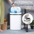thumbnail image 2 of BestOffice 13 Gallon (50L) Automatic Touch-Free Kitchen Trash Can, High-Capacity Waste Bin with Lid for Bathroom, Bedroom & Home Office, Brushed Stainless Steel, White, 2 of 7
