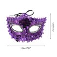 thumbnail image 2 of Unique Bargains Halloween Noël 1 Pce Masque Demi-Visage Perlé en Cristal pour Fête Masquée Violet, 2 of 5