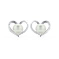 thumbnail image 1 of Sterling Silver Heart and Pearl Earrings, 1 of 3