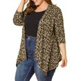 thumbnail image 4 of GRACE & GRANDEUR Women's Plus Halloween Leopard Prints Front Opening Cardigan, 4 of 8