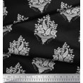thumbnail image 2 of Soimoi Polyester Crepe Fabric Leaves,Floral & Paisley Block Print Fabric by Yard 52 Inch Wide, 2 of 3