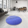 thumbnail image 4 of Ahgly Tapis d'Intérieur Lavable en Machine Carré Transitionnel Bleu Ciel, 4 Pieds Carré, 4 of 7