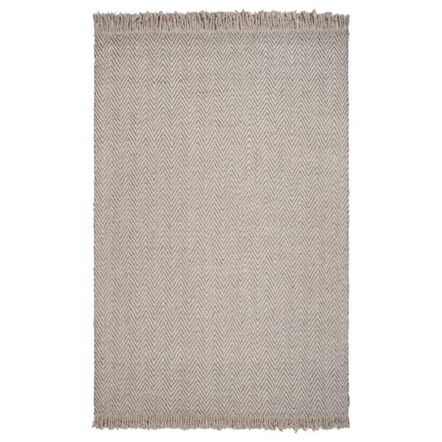 HomeRoots 353056 5 x 8 ft. Wool Oatmeal Area Rug