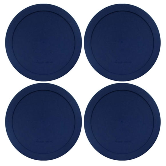 Lids For Pyrex And Anchor Round Glass Containers 2-Cups Blue-4 Pack