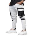 thumbnail image 2 of Men‘s Pockets Patchwork Cargo Trousers Color Block Casual Trousers Long Pants, 2 of 5