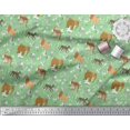 thumbnail image 3 of Soimoi Polyester Crepe Fabric Kangaroo,Elephant & Lion Animal Print Fabric by The Yard 52 Inch Wide, 3 of 3