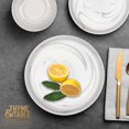 thumbnail image 3 of Thyme & Table Assiette ronde en grès marbré gris, 3 of 6