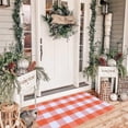 thumbnail image 4 of Cotton Plaid Rug,Plaid Material Fall,Orange Buffalo Plaid Doormat,Fall Outdoor Front Door Decorative Mat, Hand-Woven Rug for Layered Door Mats Washable Carpet for Porch, Entryway, Farmhouse, 4 of 8