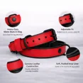 thumbnail image 3 of Handmade Genuine Leather Dog Collar – Red with Black Inner Liner, Adjustable Buckle. Buddies Collars, 3 of 5