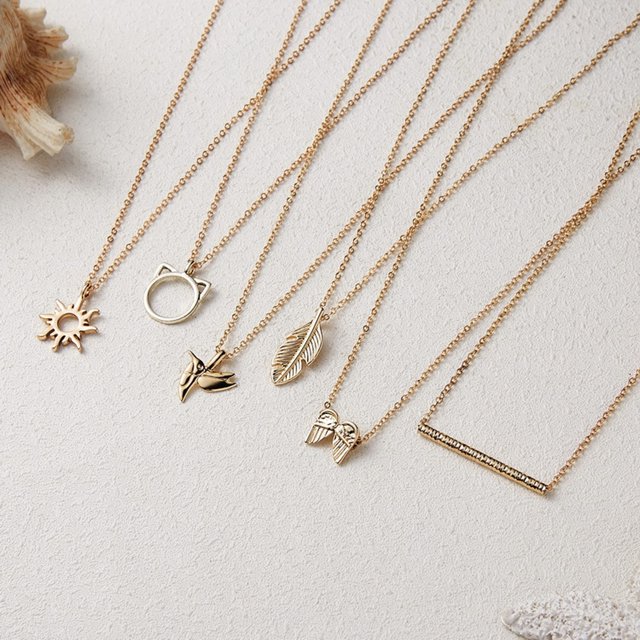 PVCS Animal Necklace Series Balance Beam Hummingbird Necklace Female Clavicle Chain