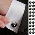 thumbnail image 3 of fastboy 1 Pair Men's Letter Cufflink Wedding Formal Initial Alphabet Stainless Steel Cufflink, Letter J, 3 of 6