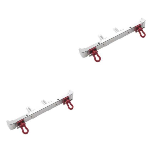 mmirethe Durable RC Metal Rear Bumper with Strong Shackles for ZP1001 ZP1002 ZP1003 1/10 RC Car Accessories Silver 141mm 2Set