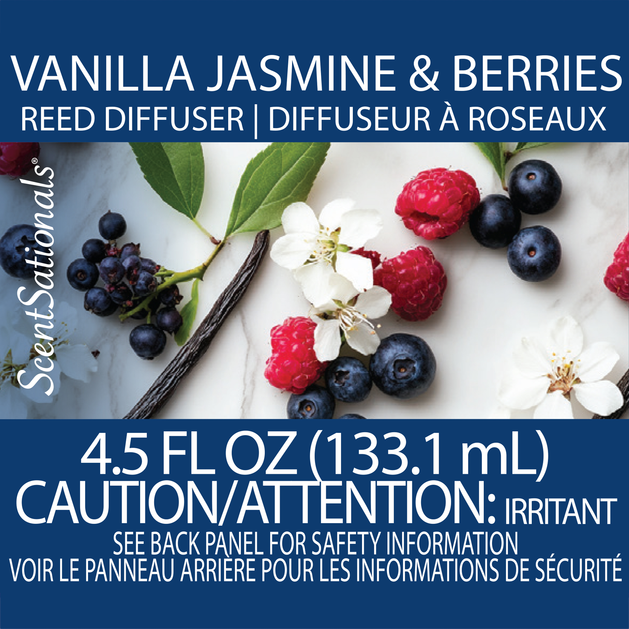 Diffuseur de roseaux ScentSationals - Vanille Jasmin & Baies