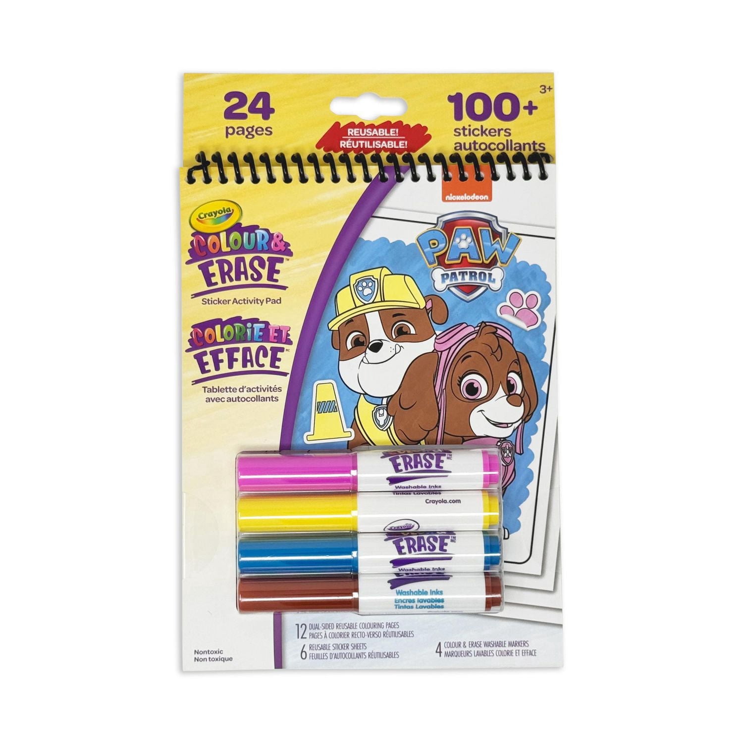 Crayola Colorie et efface tablette d’activités<br>avec autocollants, Pat'Patrouille