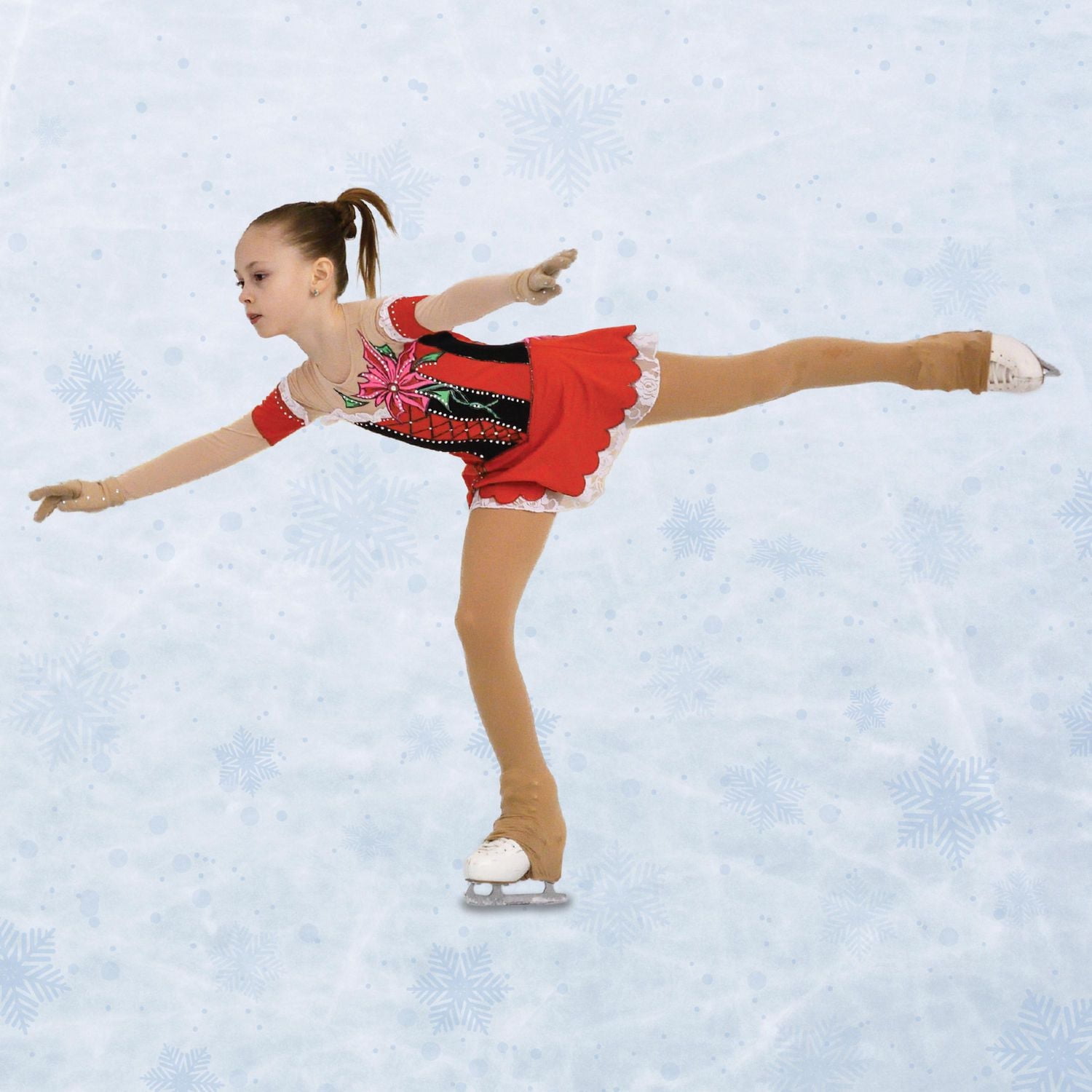 FS Figure Skates with Fur Collar - White Junior Sizes 2-5 and Senior 6-9