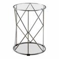 thumbnail image 4 of Furniture of America Nikova Glass Top 3-Piece Nesting Table Set in Silver, 4 of 8