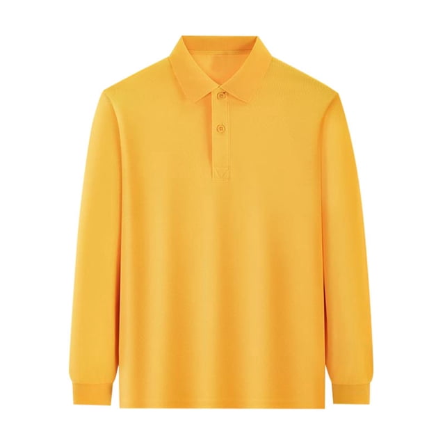 Sunnyoo Tween Boy's Polo Shirts Long Sleeved Solid Color Basic Polos Breathable Basic Undershirt